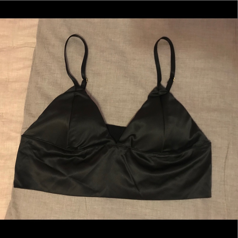 Black silk bralette